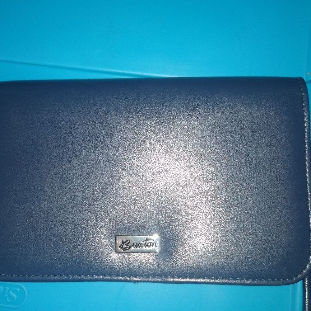 Buxton leather Crossbody Purse EUC Navy Cute Organizer